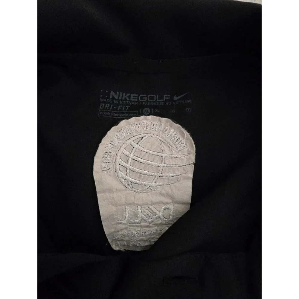 Nike Golf Dri-Fit Women's Polo Shirt XL Black Dell‎ World Tour Logo